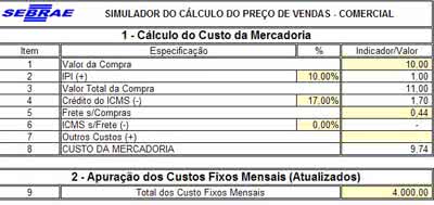 Planilha de Controle Sebrae ( Foto: Divulgação)