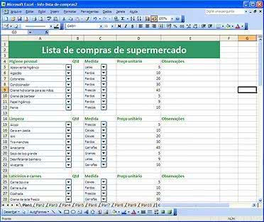 Planilha de Controle Supermercado ( Foto: Divulgação)