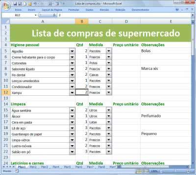 Planilha de Controle Supermercado ( Foto: Divulgação)