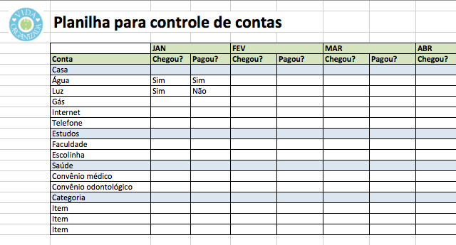 Planilha de Controle de Contas ( Foto: Divulgação)