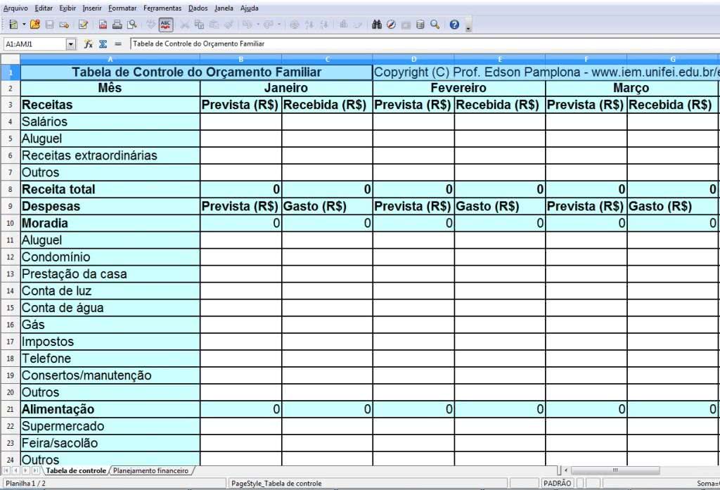 Planilha De Gastos Pessoais Empresa Excel Download