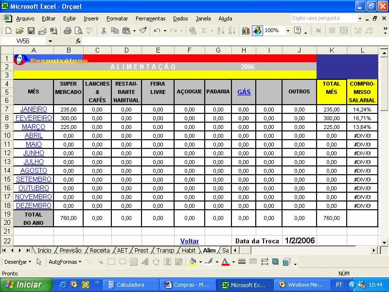 Planilha Controle de Consumo 4