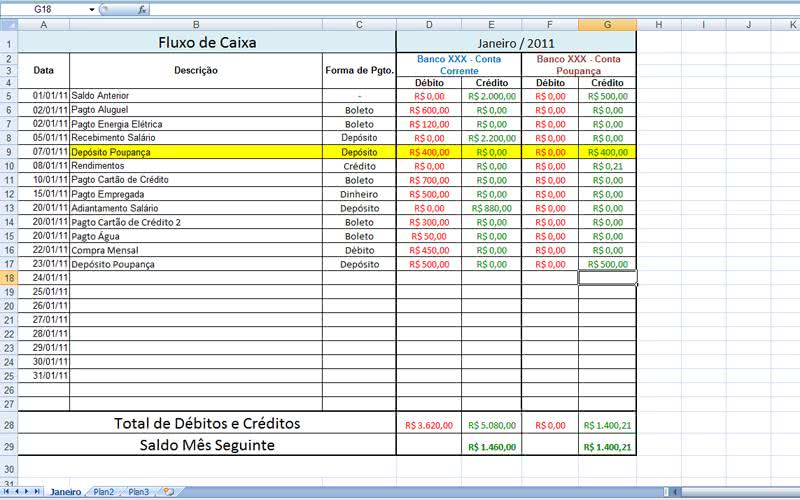 Planilha Fluxo De Caixa Excel Planilhas Planilha De Or 231 Amento