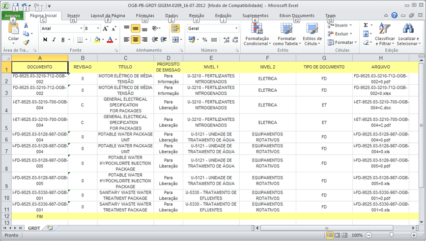 Planilha de Controle de Documentos 1