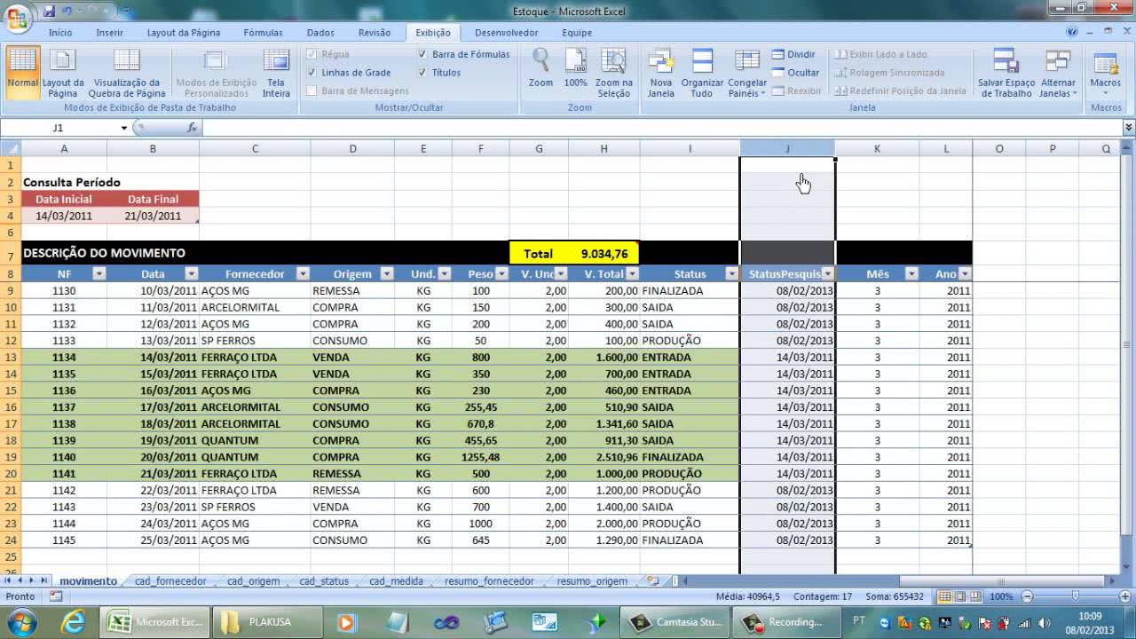 Planilha de Controle de Notas Fiscais 1