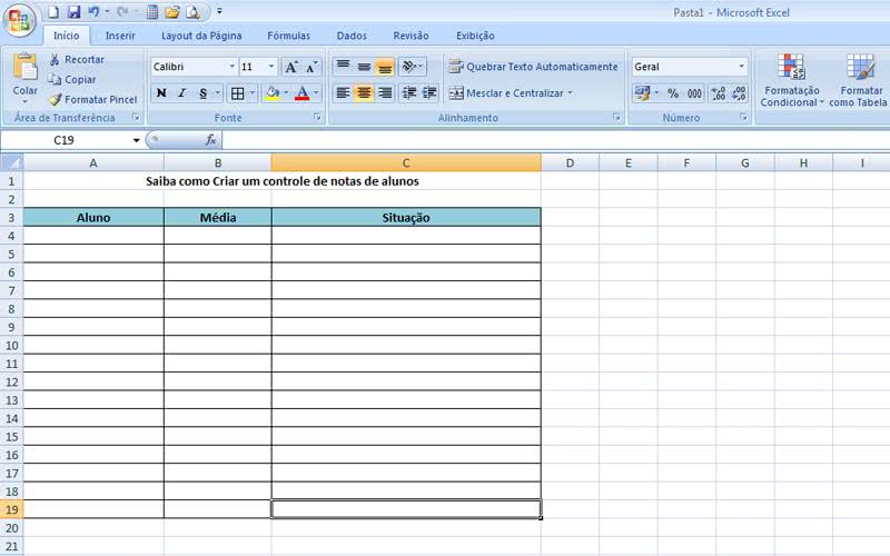 Planilha de Controle de Notas de Alunos 1