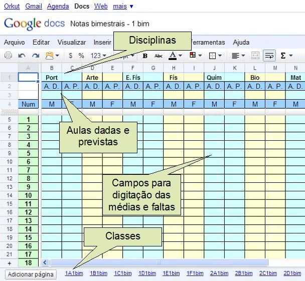 Planilha de Controle de Notas de Alunos 6